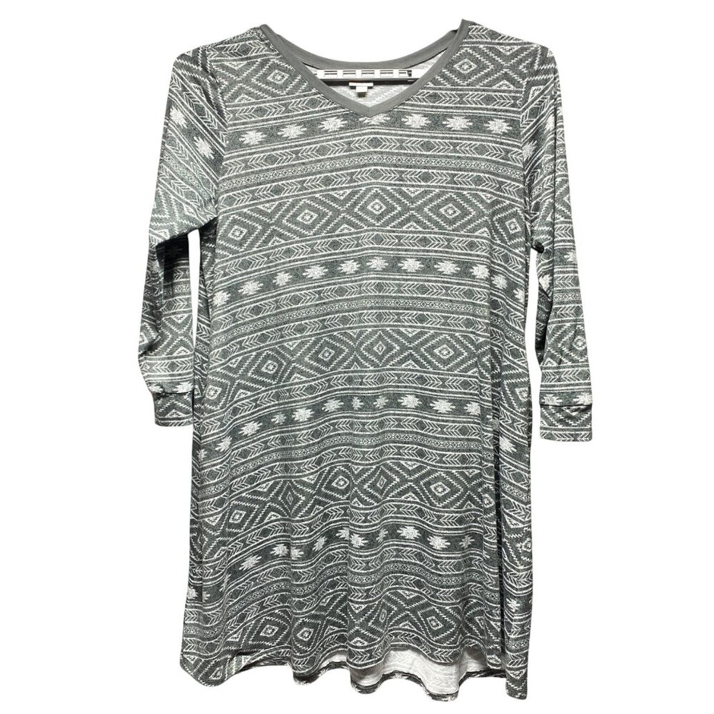 Lularoe Womens 3XL Emily Dress Aztec Print V-Neck Long Sleeve